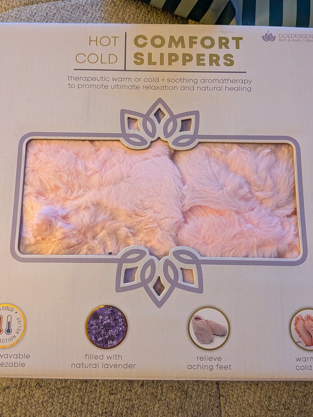Pink Comfort Slippers - Therapeutic Lavender Heat/Cold Pack